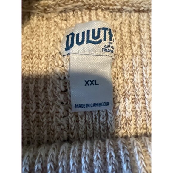 Duluth Trading Co XXL Beige Crewneck Sweater Heavy Knit Cotton Blend - Picture 3 of 7